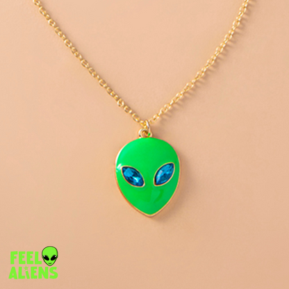 Cosmic Alien Pendant Necklace