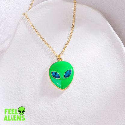 Cosmic Alien Pendant Necklace