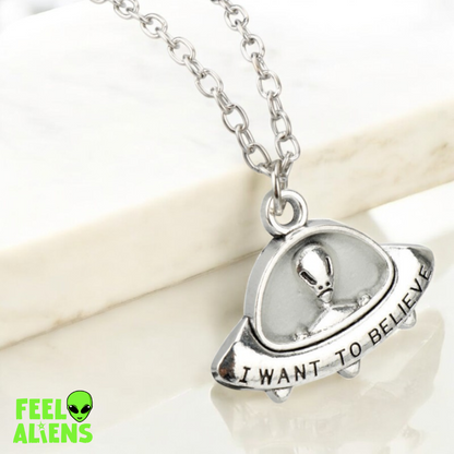 I want to believe UFO Necklace