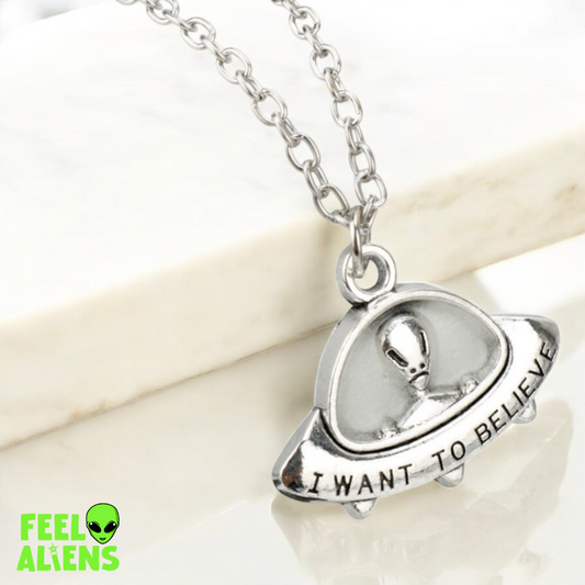 I want to believe UFO Necklace