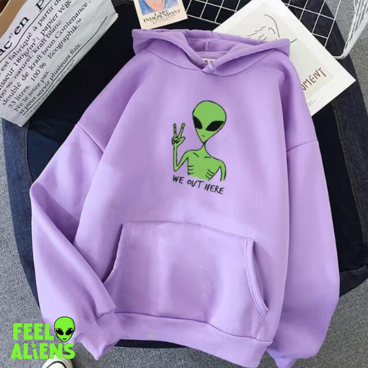 Loose Alien Hoodie Long Sleeve Slouchy Style