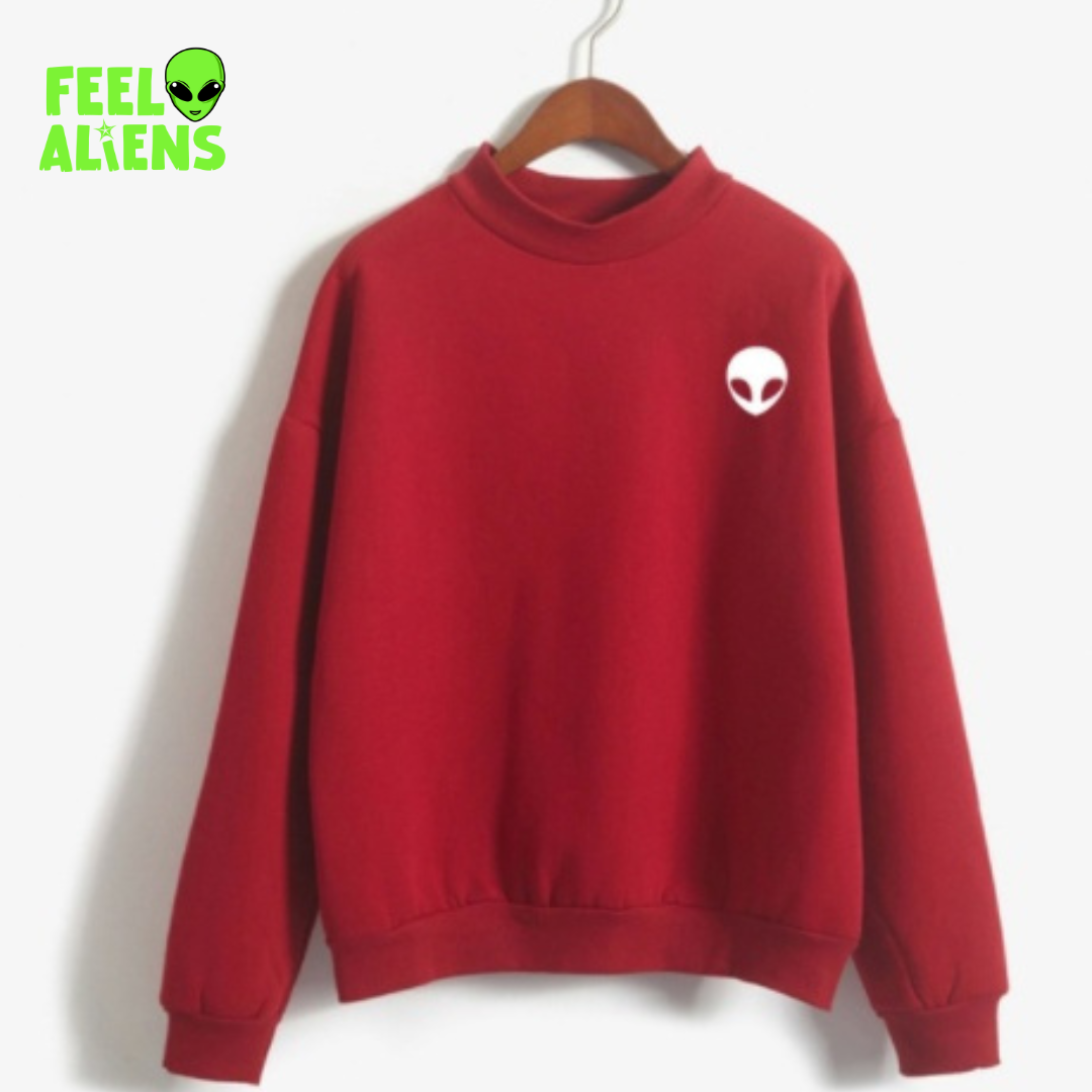 Minimal Alien Print Sweatshirt