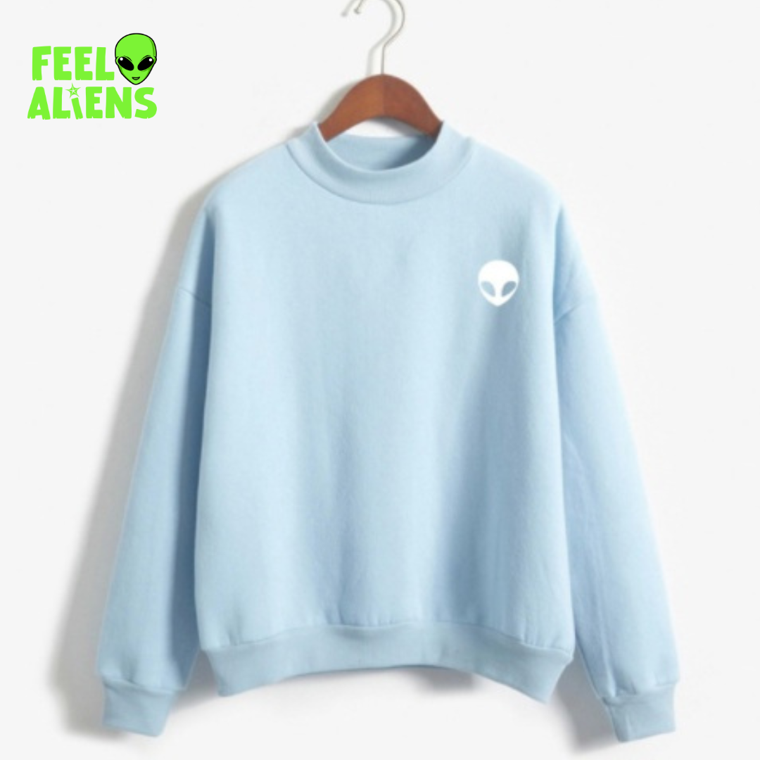 Minimal Alien Print Sweatshirt