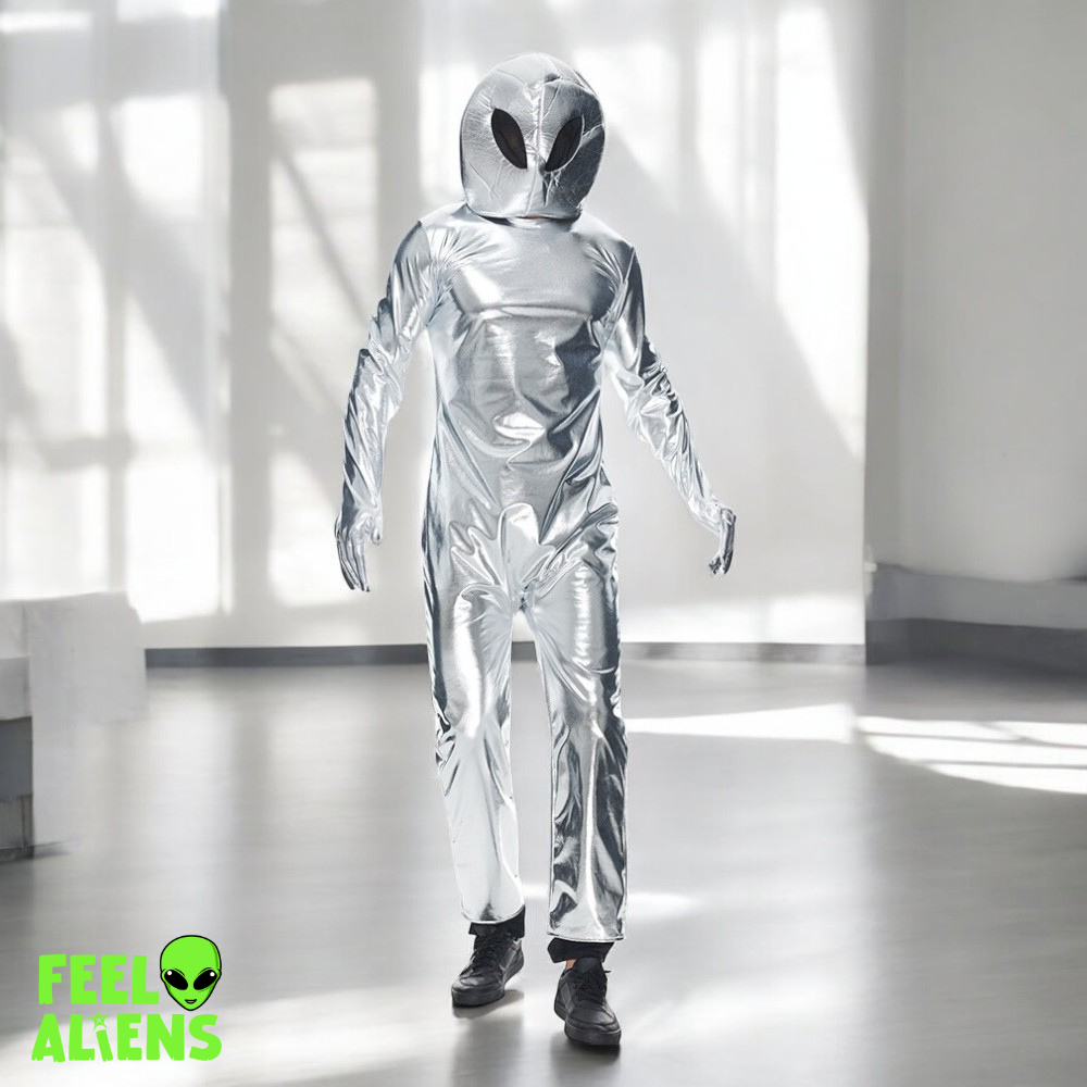 Silver Alien Costume Onesie for Feelaliens