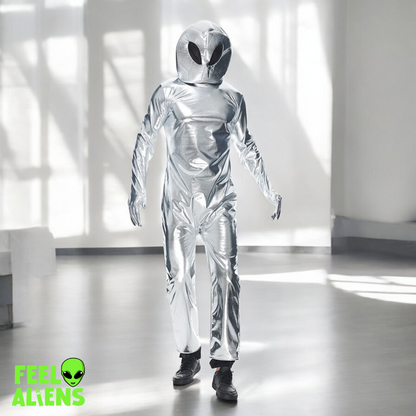 Silver Alien Costume Onesie for Feelaliens