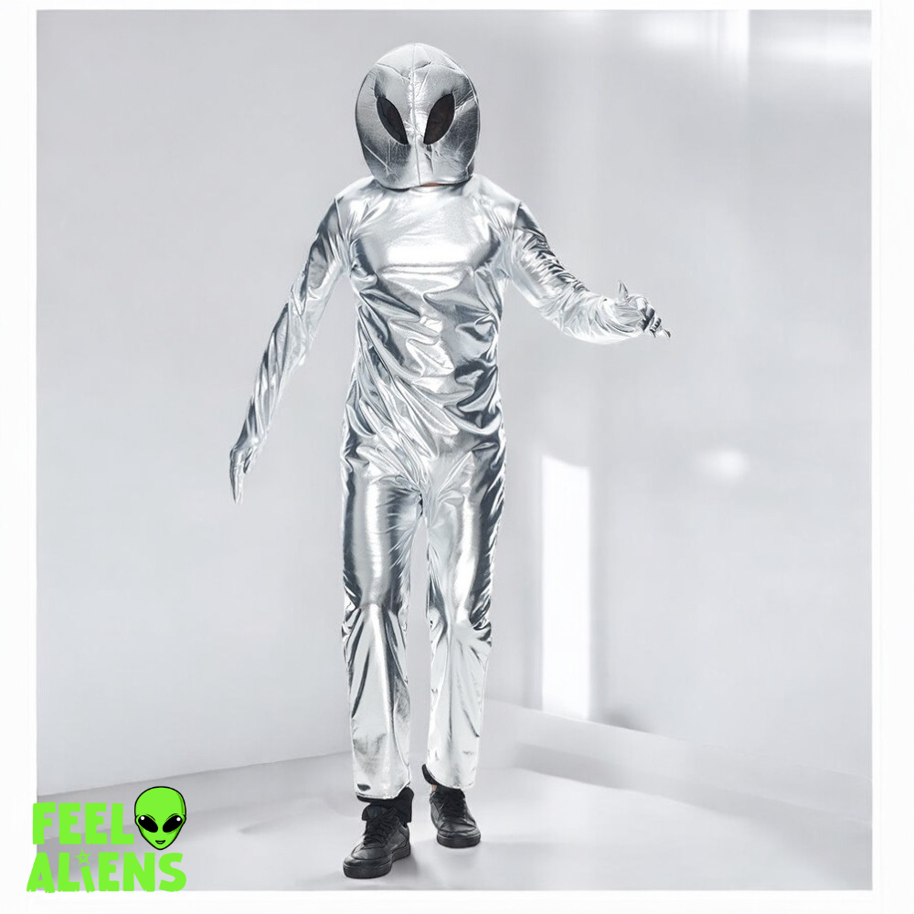 Silver Alien Costume Onesie for Feelaliens