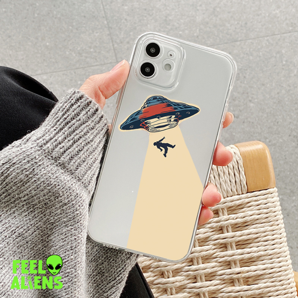 UFO Astronaut Phone Case Transparent Soft Case All Wrapped Creative Protective Cover For Feelaliens
