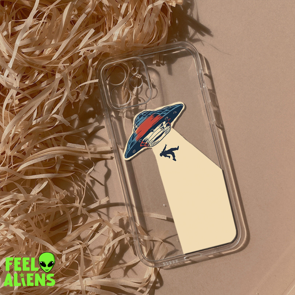 UFO Astronaut Phone Case Transparent Soft Case All Wrapped Creative Protective Cover For Feelaliens