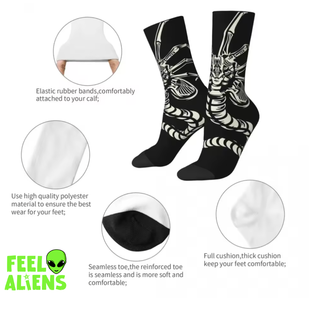 Xenomorph Alien Skeleton Crew Socks