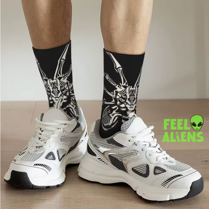 Xenomorph Alien Skeleton Crew Socks for Feelaliens