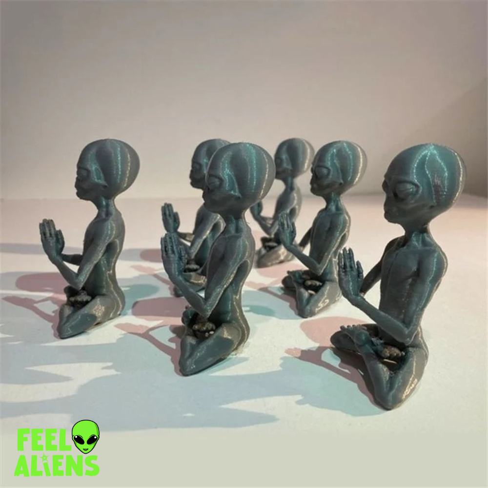 Zen Alien Statue Meditation for Feelaliens