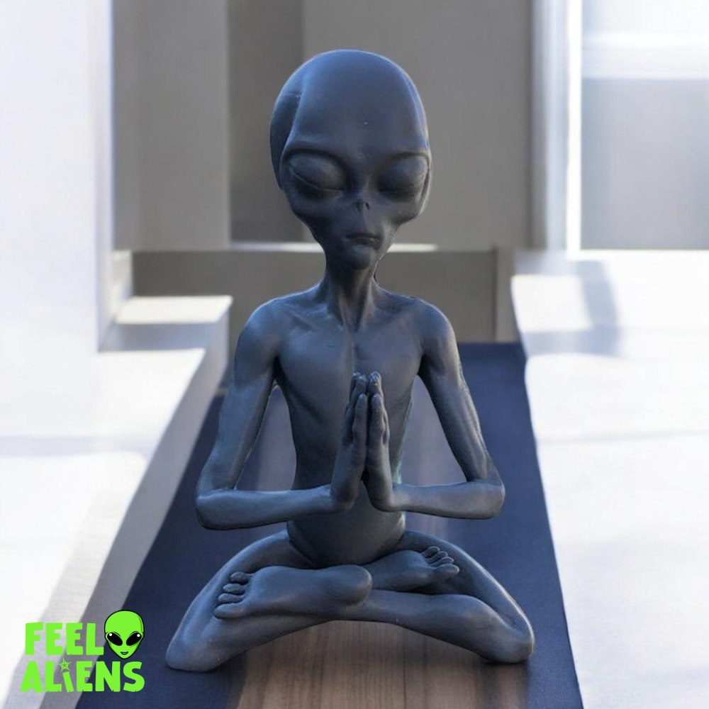 Zen Alien Statue Meditation for Feelaliens