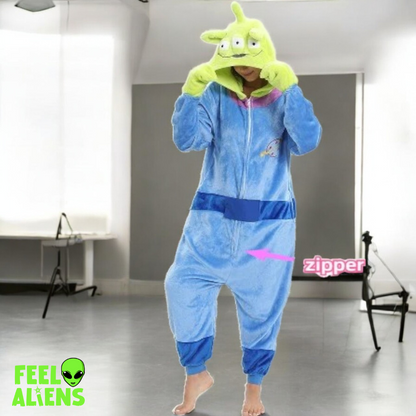 Zipper and Button Alien Pajamas Onesies